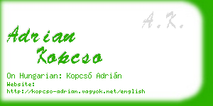 adrian kopcso business card
